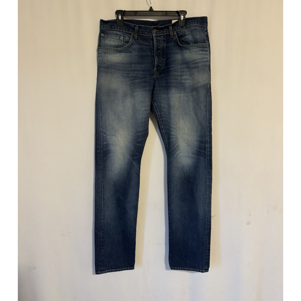 Imogene & Willie Jeans 35 Charlie Mens Blue Faded Straight Button Fly